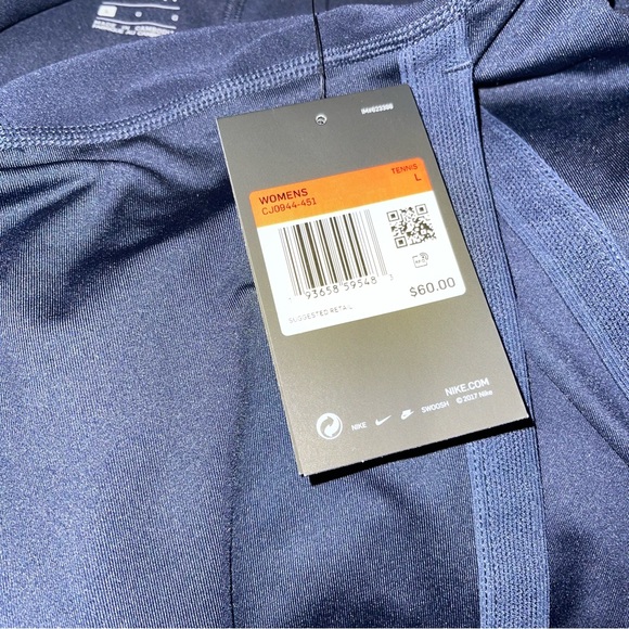 NWT Nike Court Dry Elevated Essentials Dry Fit Women’s Size L Tennis Skirt Blue - Picture 9 of 11
